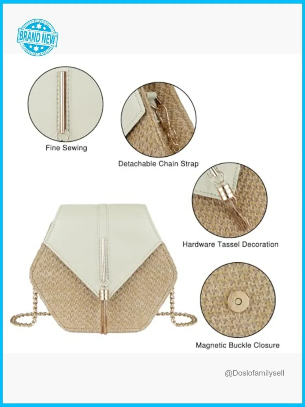 Straw Crossbody Bag Shoulder Handbag Summer Beach Purse with Tassel